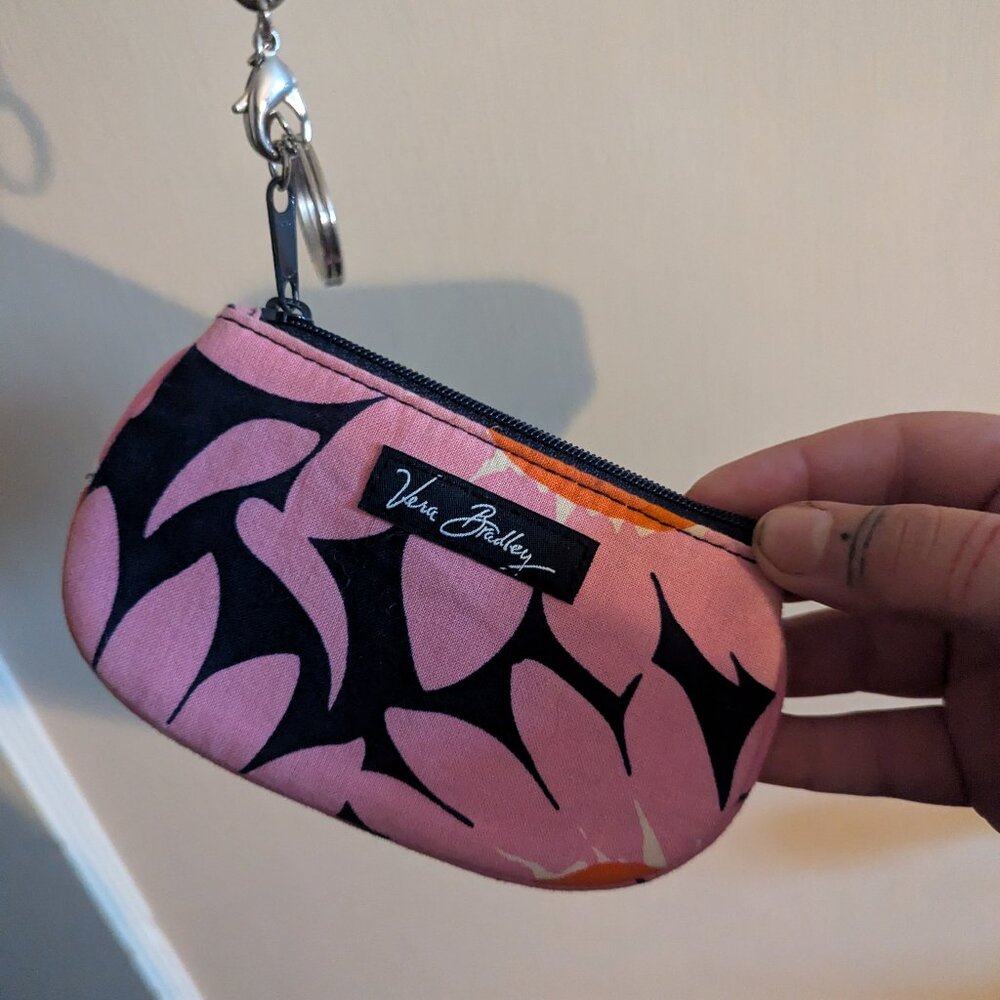 Small Vera Bradly ID Holder - Loves Me- Pink - With Shoulder Strap
